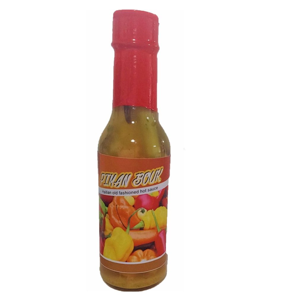Piman Bouk Haitian Old-Fashoned Hot Sauce Regular. Fermented no salt added